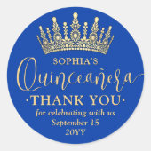 キンセアニラサンキューシ王室のックブルー&金ゴールドクラウン ラウンドシール (正面)