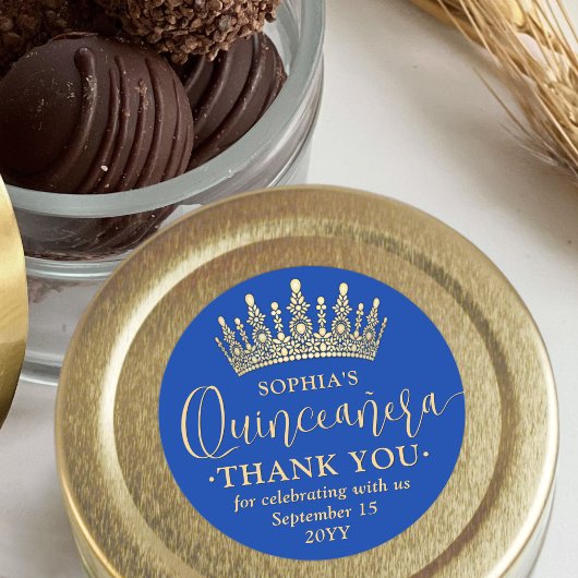キンセアニラサンキューシ王室のックブルー&金ゴールドクラウン ラウンドシール