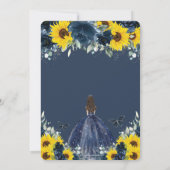 キンセアニラサンフラワーネイビーブルーフローラプリンセス 招待状 (裏面)