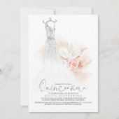 キンセアニラシックシルバーパンパスグラス15誕生日 招待状 (正面)