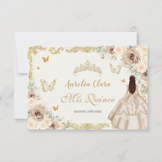 キンセアニラシャンパンクリームフローラドレスプリンセス 出欠カード (裏面)