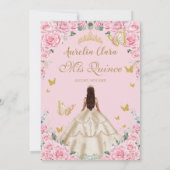 キンセアニラシャンパンピンクフローラヴィンテージ金ゴールド 招待状 (裏面)