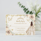 キンセアニラシャンパーニュフローラドレスプリンセス金ゴールド 出欠カード (スタンド正面)