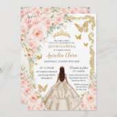 キンセアニラシャンパーニュヴィンテージ金ゴールド赤面フローラ 招待状 (正面/裏面)