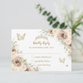 キンセアニラシャンパーニュ金ゴールドフローラ蝶 出欠カード (スタンド正面)