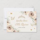 キンセアニラシャンパーニュ金ゴールドフローラ蝶 出欠カード (裏面)