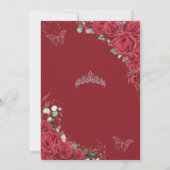 キンセアニラシルバーレッドローゼスフローラ蝶 招待状 (裏面)