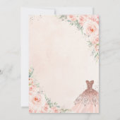 キンセアニラシルバー赤面フローラプリンセスドレス 招待状 (裏面)