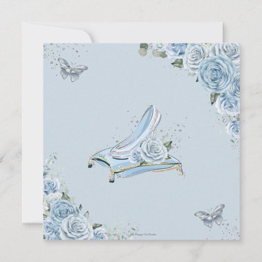 キンセアニラシンデレラプリンセスベビーブルーフローラ 招待状 (裏面)