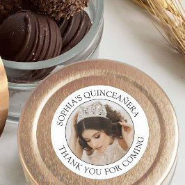 キンセアニラシンプル写真白黒ありがとう ラウンドシール