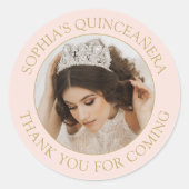 キンセアニラシンプル赤面フォト金ゴールドありがとう ラウンドシール (正面)