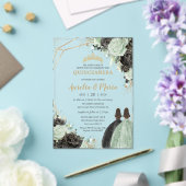 キンセアニラスイート16セージ緑ブラックフローラツインズ アクリル招待状 (インサイチュ (ウェディング))