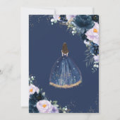 キンセアニラスイート16パープル薄紫ネイビーブルーフローラ 招待状 (裏面)