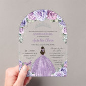 キンセアニラスイート16パープル薄紫フローラガウンArch アクリル招待状 (インサイチュ (ポータブル))