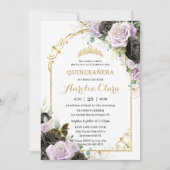 キンセアニラスイート16ブラック薄紫フローラパドリノス 招待状 (正面)