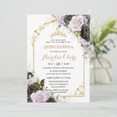 キンセアニラスイート16ブラック薄紫フローラパドリノス 招待状 (スタンド正面)