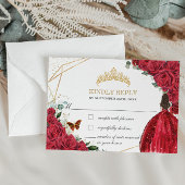 キンセアニラスイート16誕生日レッドローゼスフローラ 出欠カード