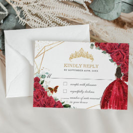 キンセアニラスイート16誕生日レッドローゼスフローラ 出欠カード