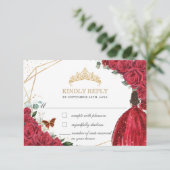 キンセアニラスイート16誕生日レッドローゼスフローラ 出欠カード (スタンド正面)