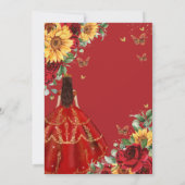 キンセアニラスウィート16レッドローゼスサンフラワーズフローラ 招待状 (裏面)