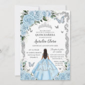 キンセアニラスカイブルーフローラドレスプリンセスシルバー 招待状 (正面)