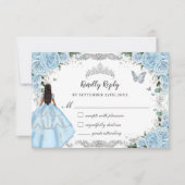 キンセアニラスカイブルーフローラフラワーズドレスプリンセス 出欠カード (正面)
