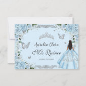 キンセアニラスカイブルーフローラフラワーズドレスプリンセス 出欠カード (裏面)