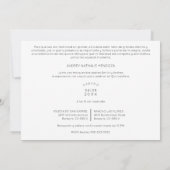 キンセアニラスペインのお洒落タイポグラフィ 招待状 (裏面)