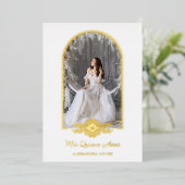 キンセアニラスペインのゴールデンファンシーアーチ効果写真 箔招待状 (立ち正面)