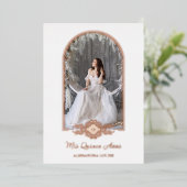 キンセアニラスペインのファンシーバラ金ゴールドアーチ写真 箔招待状 (立ち正面)