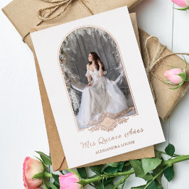 キンセアニラスペインのファンシーバラ金ゴールドアーチ写真 箔招待状