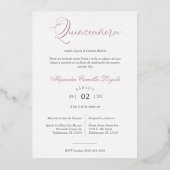 キンセアニラスペインのロマンチックフローラフレーム写真 箔招待状 (裏面)