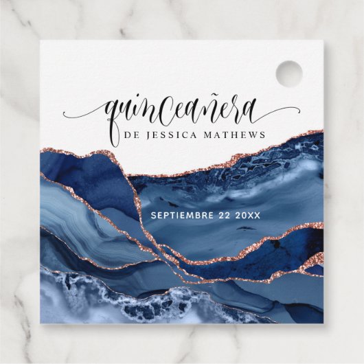 キンセアニラスペインの、ブルーアゲートメッセージカード フェイバータグ (裏面)