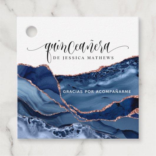 キンセアニラスペインの、ブルーアゲートメッセージカード フェイバータグ (正面)