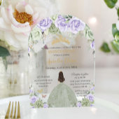 キンセアニラセージグリーンパープル薄紫フローラアーチ アクリル招待状