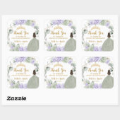 キンセアニラセージグリーンパープル薄紫フローラ金ゴールド スクエアシール (シート)