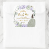 キンセアニラセージグリーンパープル薄紫フローラ金ゴールド スクエアシール (バッグ)