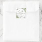 キンセアニラセージグリーンフローラシルバー蝶 スクエアシール (バッグ)