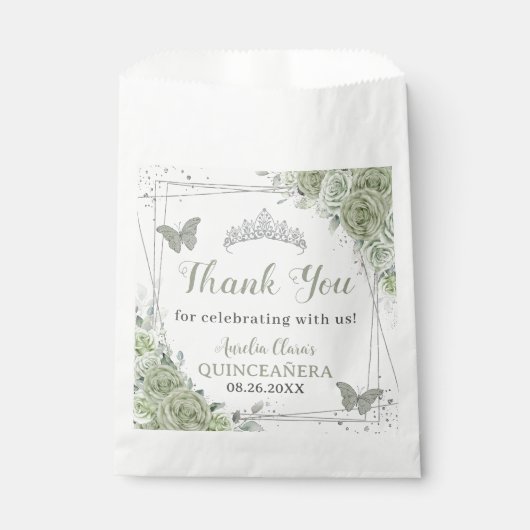 キンセアニラセージグリーンフローラシルバー蝶 フェイバーバッグ (正面)