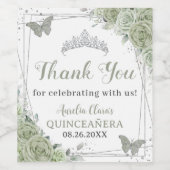 キンセアニラセージグリーンフローラシルバー蝶 ワインラベル (シングルラベル)