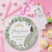 キンセアニラセージグリーンフローラプリンセス蝶 ペーパープレート (パーティー)