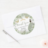 キンセアニラセージグリーンフローラプリンセス蝶 ラウンドシール (封筒)