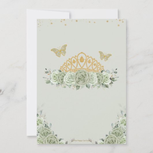 キンセアニラセージグリーンフローラ金ゴールドクラウンバタフライ 招待状 (裏面)
