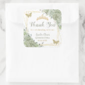 キンセアニラセージグリーンフローラ金ゴールド蝶 スクエアシール (バッグ)