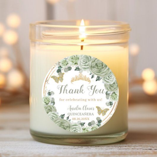 キンセアニラセージグリーンフローラ金ゴールド蝶 ラウンドシール