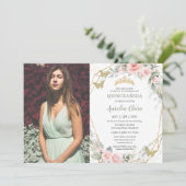 キンセアニラセージグリーン蝶ピンクフローラ 招待状 (スタンド正面)