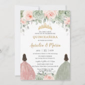 キンセアニラセージグリーン赤面フローラ金ゴールドツインズ 招待状 (正面)