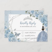 キンセアニラソフトベビーブルーフローラバラプリンセス 出欠カード (正面/裏面)
