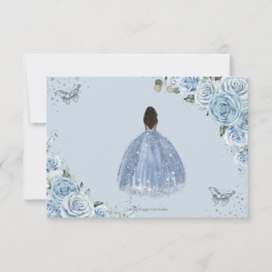 キンセアニラソフトベビーブルーフローラブラウンプリンセス 出欠カード (裏面)