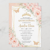 キンセアニラソフト赤面フローラバラ蝶 招待状 (正面/裏面)